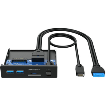 GRAUGEAR USB-HUB+Kartenleser Multi Front Panel. Type-C USB retail