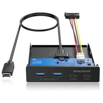 GRAUGEAR Multi Frontblende 4-Fach USB-HUB. 2x USB-C.2x USB-A retail