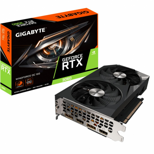 Gigabyte Graphics card GeForce RTX 3060 Windforce OC 2.0 12GB GDDR6 192bit