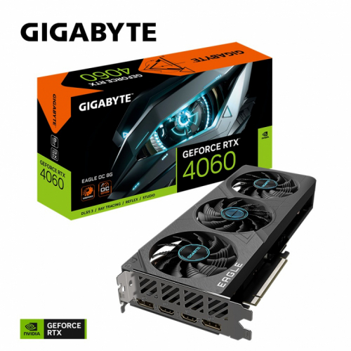 Gigabyte Graphics Card GeForce RTX 4060 EAGLE OC 8G GDDR6 128bit 2DP/2HDMI