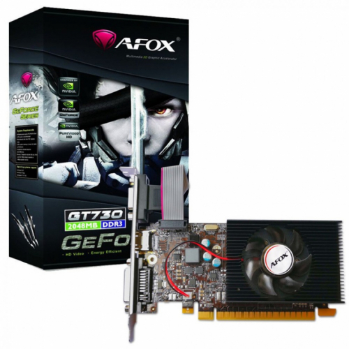 AFOX Graphics card GeForce GT730 1GB DDR3 64Bit DVI HDMI VGA LP Fan V1