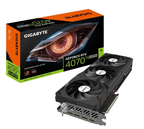 Gigabyte Graphics card GeForce RTX 4070 Ti SUPER WINDFORCE MAX OC 16G GDDR6X 256bit