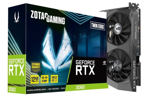 ZOTAC Graphics card GeForce RTX 3060 Twin Edge 12GB GDDR6 192bit LHR 3DP/HDMI