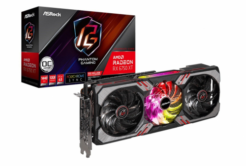 Graphics Card Asrock AMD Radeon RX 6750 XT Phantom Gaming D 12GB OC