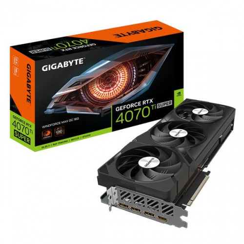 Graphics Card|GIGABYTE|NVIDIA GeForce RTX 4070 Ti SUPER|16 GB|GDDR6X|256 bit|PCIE 4.0 16x|GPU 2655 MHz|Triple slot Fansink|1xHDMI|3xDisplayPort|GV-N407TSWF3MAXOC-16GD