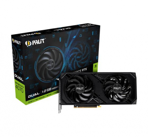 Graphics Card|PALIT|NVIDIA GeForce RTX 4070|12 GB|GDDR6|192 bit|PCIE 4.0 16x|GPU 1920 MHz|Dual Slot Fansink|1xHDMI|3xDisplayPort|NE64070019K9-1048D