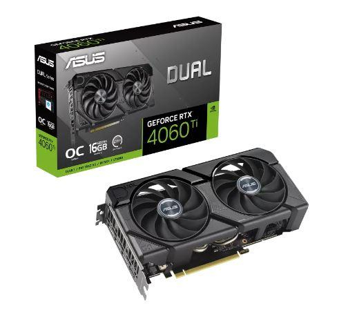 Graphics Card|ASUS|NVIDIA GeForce RTX 4060 Ti|16 GB|GDDR6|128 bit|PCIE 4.0 16x|Dual Slot Fansink|1xHDMI|3xDisplayPort|DUAL-RTX4060TI-O16G-EVO