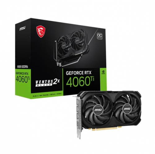 MSI Graphics card GeForce RTX 4060 Ti VENTUS 2X E1 OC 8GB GDDR6 128bit black