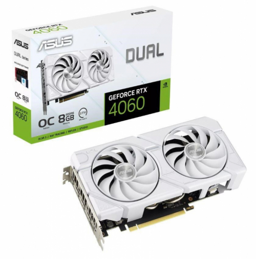 ASUS  DUAL-RTX4060-O8G-EVO-WHITE 8GB GDDR6 HDMI DP