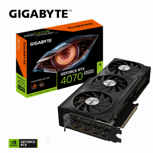 Gigabyte Graphics card RTX 4070 SUPER WINDFORC E OC 12G GDDR6X 192bit