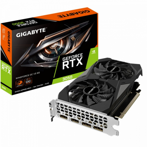 Gigabyte Graphics card GeForce RTX 3050 WINDFORCE OC V2 6GB GDDR6 96bit 2DP/2HDMI