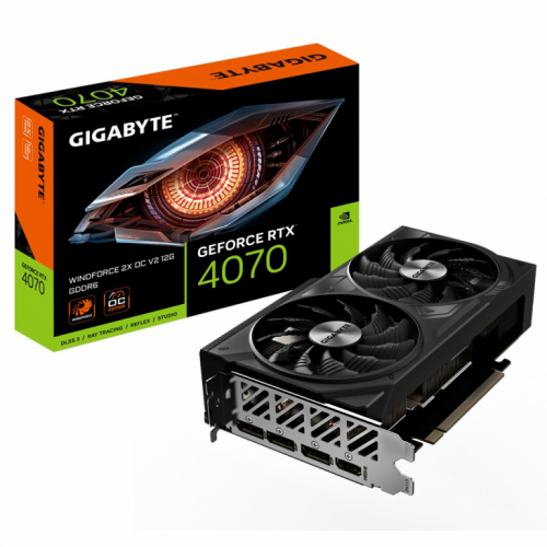 Gigabyte Graphics card GeForce RTX 4070 WINDFORCE 2X OC V2 12GB GDDR6 192bit