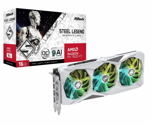 ASRock Graphics card Radeon RX 7600 XT STEEL LEGEND 16GB OC 128bit