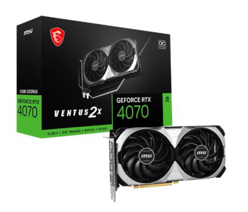 MSI Graphics card GeForce RTX 4070 VENTUS 2X E 12GB OC GDDRX6 192bit 3DP