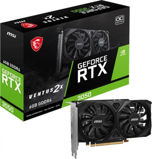 Graphics card. MSI GeForce RTX 3050 VENTUS 2X E 6G OC