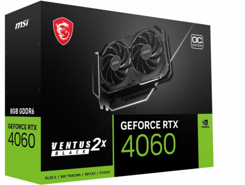 MSI GeForce RTX 4060 VENTUS 2X BLACK 8G OC NVIDIA 8 GB GDDR6 DLSS 3