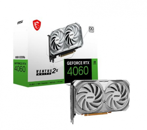 MSI Graphics card GeForce RTX 4060 VENTUS 2X WHITE OC 8GB GDDR6 128bit