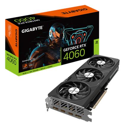 Gigabyte | GV-N4060GAMING OC-8GD 1.0 | NVIDIA | 8 GB | GeForce RTX 4060 | GDDR6 | HDMI ports quantity 2 | PCI-E 4.0 | Memory clock speed 17000 MHz