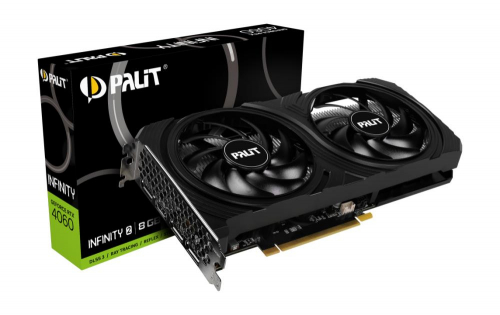 Graphics Card|PALIT|NVIDIA GeForce RTX 4060|8 GB|GDDR6|128 bit|PCIE 4.0 16x|GPU 1830 MHz|Dual Slot Fansink|1xHDMI|3xDisplayPort|NE64060019P1-1070L