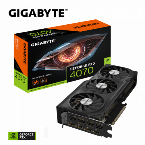 Gigabyte GeForce RTX 4070 WINDFORCE OC 12G Rev. 1.1 - OC Edition - graphics card - GeForce RTX 4070 - 12 GB GDDR6 - PCIe 4.0 - 3 x DisplayPort, HDMI 