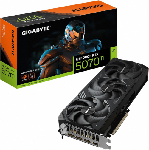 Gigabyte GeForce RTX™ 5070 Ti WINDFORCE 3 OC 16G GDDR7 - DLSS 4 - 3DP 1HDMI