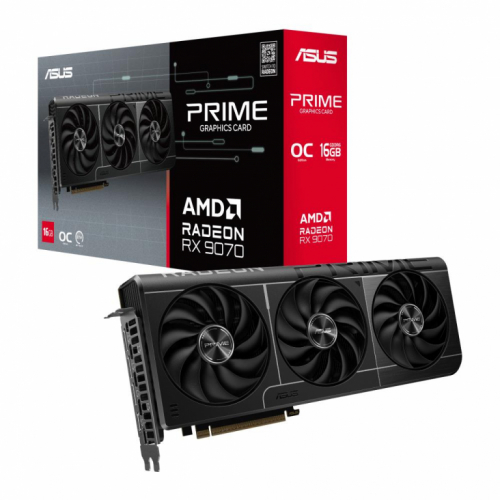 Graphics Card|ASUS|AMD Radeon RX 9070|16 GB|GDDR6|256 bit|PCIE 5.0 16x|Triple slot Fansink|1xHDMI|3xDisplayPort|PRIME-RX9070-O16G