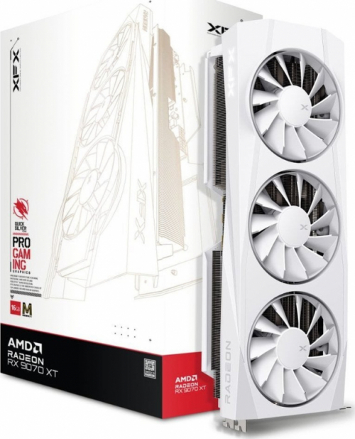 Graphics card. XFX Swift RX 9070 White 3-FAN GAM E 16G