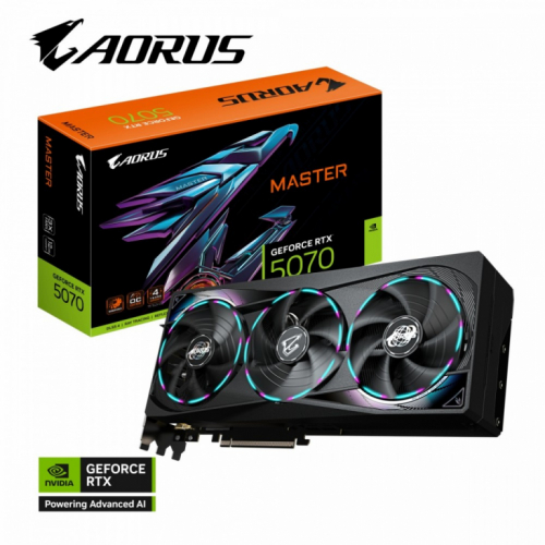 Gigabyte Graphics card AORUS RTX 5070 MASTER 1 2G 192BIT GDDR7 3DP/HDMI/DP