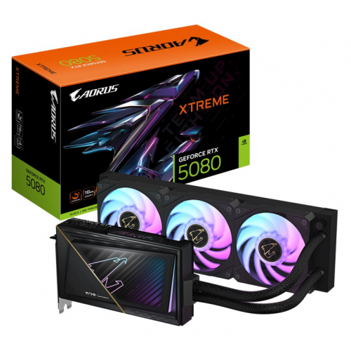 GIGABYTE AORUS GeForce RTX 5080 XTREME WATERFORCE 16G Graphics Card - 16GB GDDR7, 256bit, PCI-E 5.0, 2805MHz Core Clock, 3 x DP 2.1b, 1 x HDMI 2.1b, NVIDIA DLSS 4, GV-N5080AORUSX W-16GD