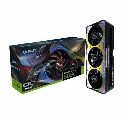 Graphics Card|PALIT|NVIDIA GeForce RTX 5080|16 GB|GDDR7|256 bit|PCIE 5.0 16x|GPU 2295 MHz|Triple slot Fansink|1xHDMI|3xDisplayPort|NE75080T19T2-GB2030G