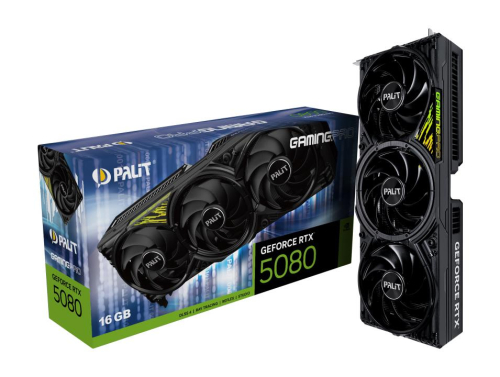 Graphics Card|PALIT|NVIDIA GeForce RTX 5080|16 GB|GDDR7|256 bit|PCIE 5.0 16x|Triple slot Fansink|1xHDMI|3xDisplayPort|NE75080019T2-GB2031Y
