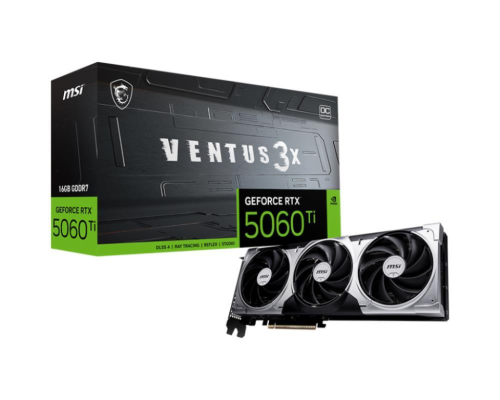 Graphics Card|MSI|NVIDIA GeForce RTX 5060 Ti|16 GB|GDDR7|128 bit|PCIE 5.0 16x|Triple slot Fansink|1xHDMI|3xDisplayPort|RTX5060TI16GVEN3XOC