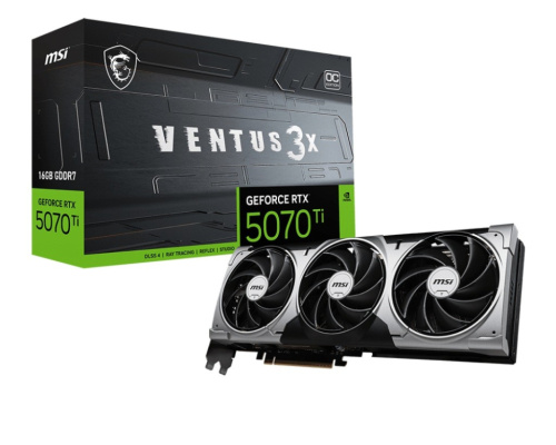 MSI Graphics card GeForce RTX 5070 Ti 16G VENTUS 3X OC GDDR7 256bit HDMI/3DP