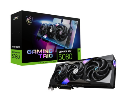 MSI Graphics card GeForce RTX 5080 GAMING TRIO OC 16G GDDR7 256bit 3DP/HDMI