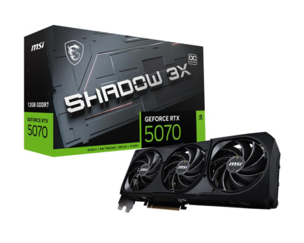 Graphics Card|MSI|NVIDIA GeForce RTX 5070|12 GB|GDDR7|192 bit|PCIE 5.0 16x|Triple slot Fansink|RTX507012GSHADOW3XOC
