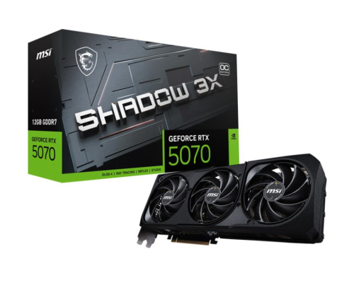 Graphics Card|MSI|NVIDIA GeForce RTX 5070|12 GB|GDDR7|192 bit|PCIE 5.0 16x|Triple slot Fansink|RTX507012GSHADOW3XOC