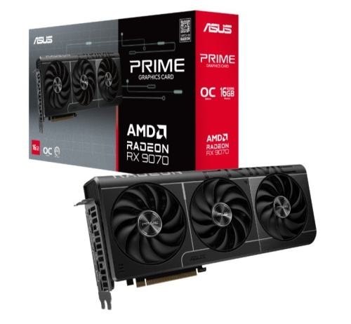 Asus Graphics card RX 9070 PRIME OC 16GB GDDR6 256bit DP/HDMI