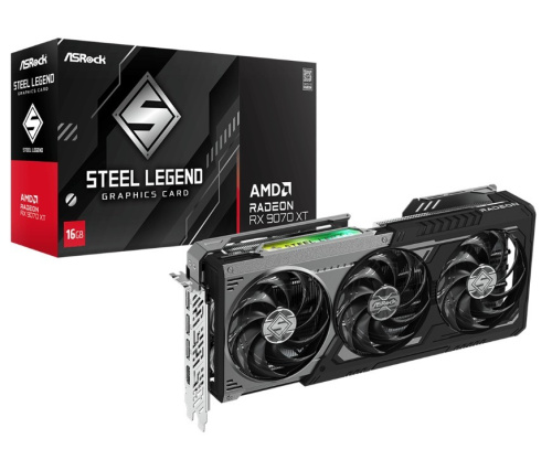 ASRock Graphics card Radeon RX 9070 XT STEEL LEGEND DARK 16GB GDDR6 256bit 3DP/HDMI