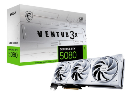 MSI Graphics card GeForce RTX 5080 VENTUS 3X OC WHITE 16G GDDR7 256bit