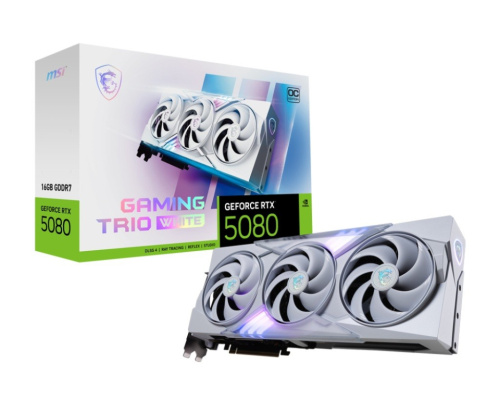 MSI Graphics card GeForce RTX 5080 GAMING TRIO OC WHITE 16G GDDR7 256bit