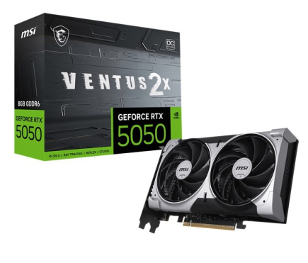 MSI Graphic Card RTX 5050 8GB VENTUS 2X OC GDDR6 128BIT DP/HDMI