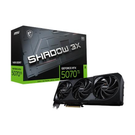 MSI GeForce RTX 5070 Ti 16G SHADOW 3X OC | NVIDIA | 16 GB | GeForce RTX 5070 Ti | HDMI ports quantity 1 | PCI Express Gen 5