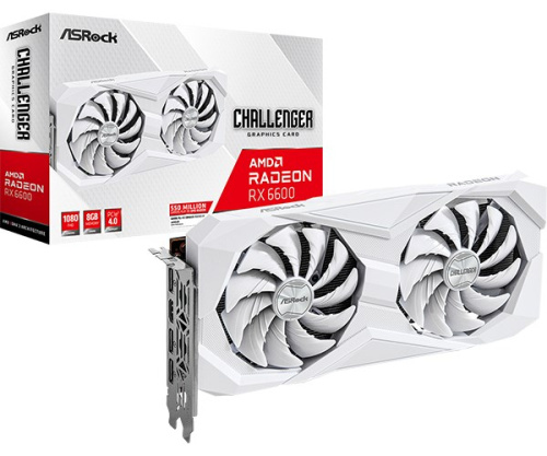 Graphics Card Asrock RX 6600 Challenger Valge 8G