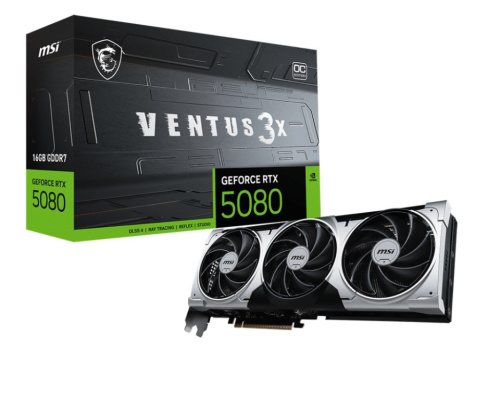 MSI Graphics card GeForce RTX 5080 VENTUS 3X OC PLUS 16G GDDR7 256bit 3DP/HDMI