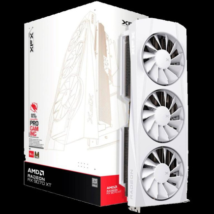 XFX Quicksilver AMD Radeon RX 9070XT Белый Magnetic Air 16GB GDDR6 256-bit HDMI 3xDP