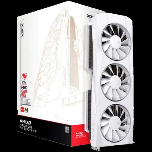 XFX Quicksilver AMD Radeon RX 9070XT Белый Magnetic Air 16GB GDDR6 256-bit HDMI 3xDP