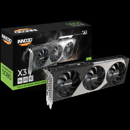 INNO3D NVIDIA GEFORCE RTX 5080 X3 OC 16GB GDDR7 256bit, 2460 MHz / 30Gbps, 3x DP, 1x HDMI, 3 fan, 2,5 slot INNO3D NVIDIA GEFORCE RTX 5080 X3 OC 16GB GDDR7 256bit, 2460 MHz / 30Gbps, 3x DP, 1x HDMI, 3 fan, 2,5 slot