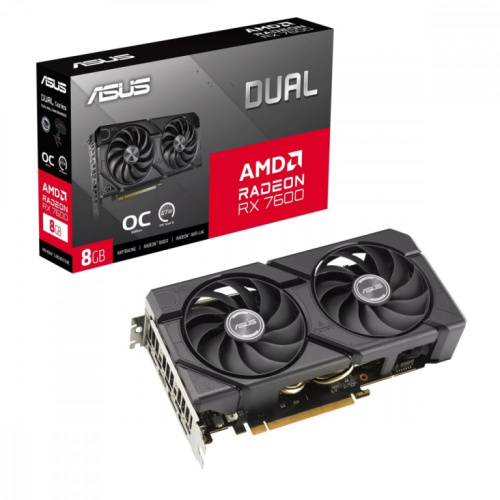 Asus Graphics card Dual Radeon RX 7600 EVO OC Edition 8GB GDDR6