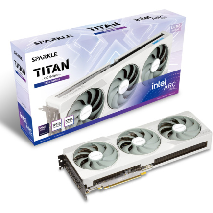 B580 12GB Sparkle Intel Arc Titan Luna OC GDDR6 Valge 3 Fan