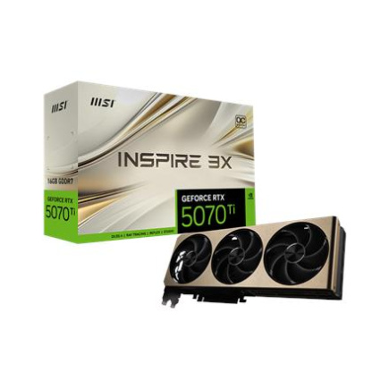 MSI GeForce RTX 5070 Ti 16G INSPIRE 3X OC PLUS | NVIDIA | 16 GB | GeForce RTX 5070 Ti | GDDR7 | HDMI ports quantity 1 | PCI Express Gen 5